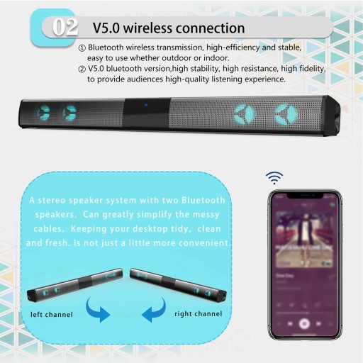Саундбар для телевизора Bluetooth с 4 динамиками 7
