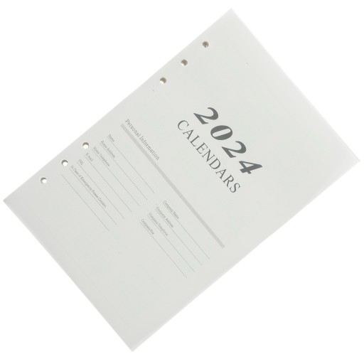 2024 English Agenda Book Page A5 Grid Notebook Planner Calendar Delicate