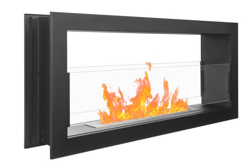 BIOKOMINEK DWUSTRONNY czarny DUAL 900x400 z szybą