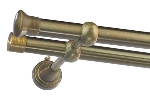 Karnisz metalowy fi 19 podwójny 520 cm bez żabek