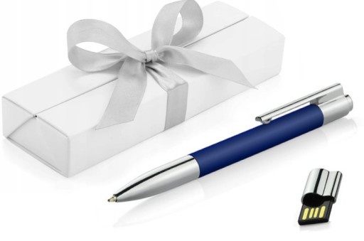 USB-накопитель PENDRIVE, 16 ГБ, серебристый и темно-синий. ПОДАРОК