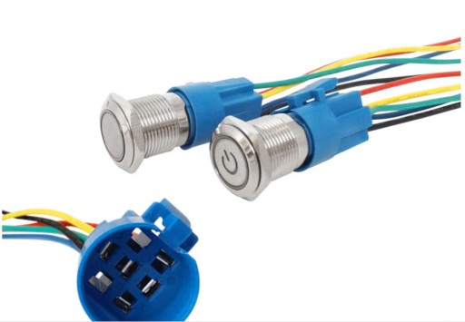 Przycisk wyłącznik 16mm podświetlany LED 5V 6V mo