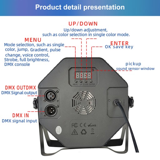 Светодиодный сценический светильник DMX512 23Вт 7 каналов