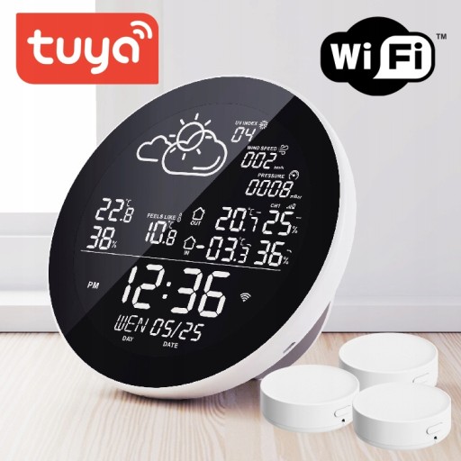 WIFI TUYA SMART метеостанция 3x датчик
