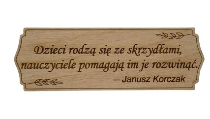 Drewniana tabliczka na Dzień Nauczyciela cytat tekst dekor scrapki szkoła