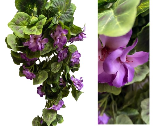 Girlanda Kwiatowa Pelargonia Sztuczne Kwiaty Zwisające Bluszcz Surfinia