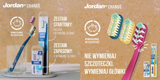 Зубная щетка JORDAN Change SOFT 1 шт + 2 сменные насадки.
