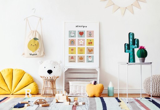 Plakat MIESIĄCE PORY ROKU Montessori 30x40 styl RETRO VINTAGE BOHO