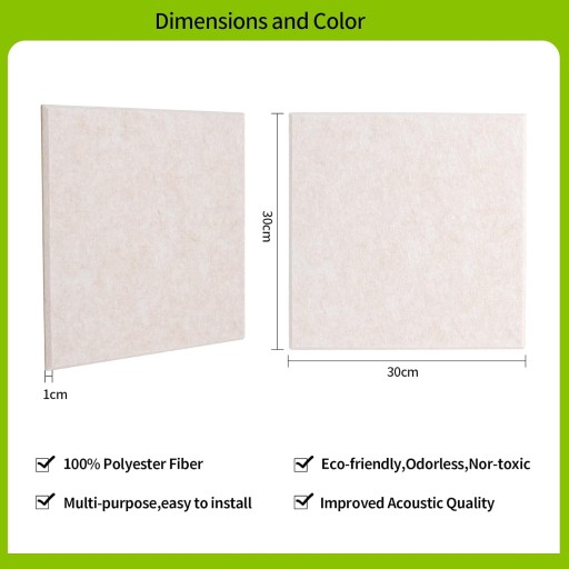 PANELE AKUSTYCZNE SAMOPRZYLEPNE 12 SZT 30X30X1 JASNE CAMEL IZOLACYJNE