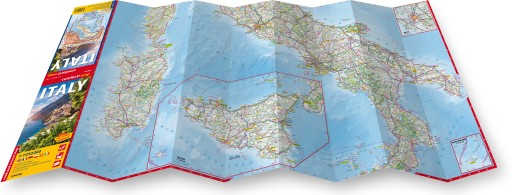 Włochy (Italy); laminowana mapa samochodowo-turystyczna 1:1 050 000