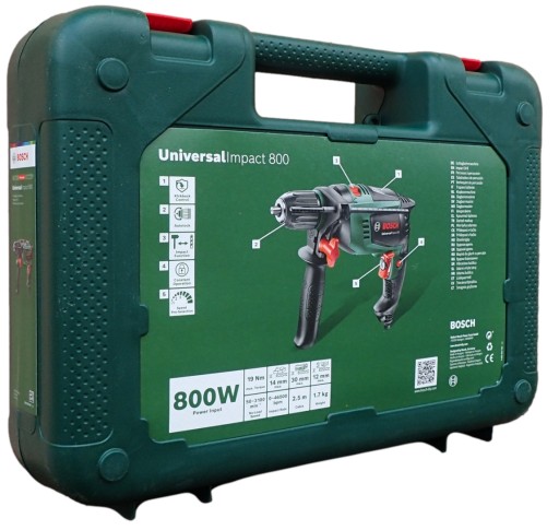 Bosch UniversalImpact 800 — ударная дрель 800 Вт, чемодан