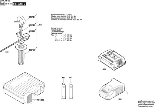 Переключатель Bosch для аккумуляторной дрели GBH 180-LI 18V-21