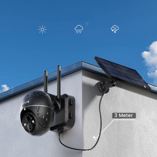 KAMERA SOLARNA OBROTOWA ZEWNĘTRZNA WIFI 5MPx 2594x1944P FULL HD PZT IP65×3