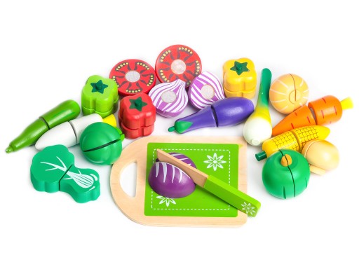 Деревянные овощи для нарезки 20 штук ECOTOYS