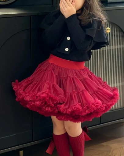 Юбка из фатина TUTU пышная расклешенная красная юбка петти 98 104