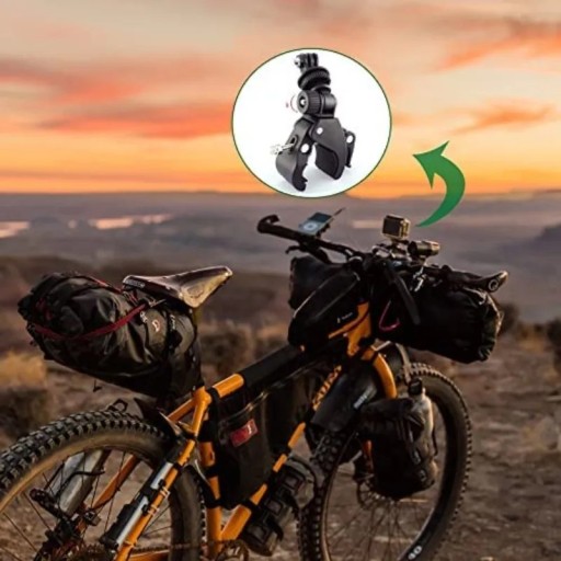 Держатель на руле для камеры GoPro, вращающийся на 360 градусов.