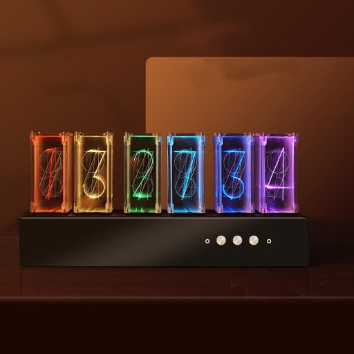 Светодиодные часы Nixie Tube Clock RGB, декор для комнаты