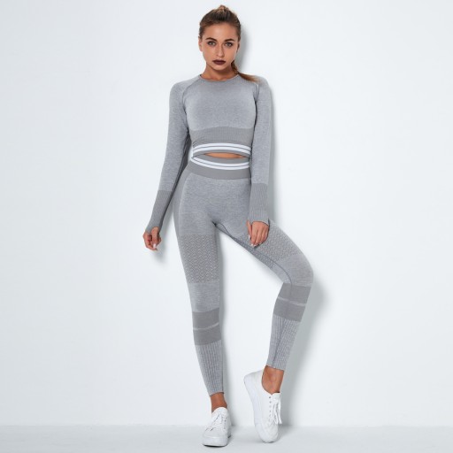 КОМПЛЕКТ спортивных леггинсов PUSH UP бесшовный ТОП формирующий HIGH WAIST M