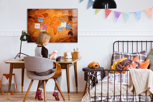 Tablica magnetyczna suchościeralna magnesy gratis 90x60 cm Duża mapa świat