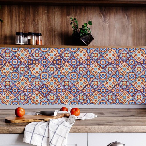 НАКЛЕЙКИ НА ПЛИТКУ ПВХ 25х25 см ЦВЕТНЫЕ AZULEJOS