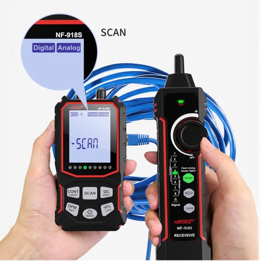 Miernik Tester sieci kabli LAN RJ45 UTP STP światłowody Noyafa NF-918S