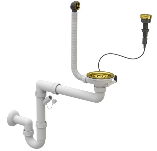 Одинарная чаша черный BEST SINK + кухонный смеситель GOLD + ДИСПЕНСЕР