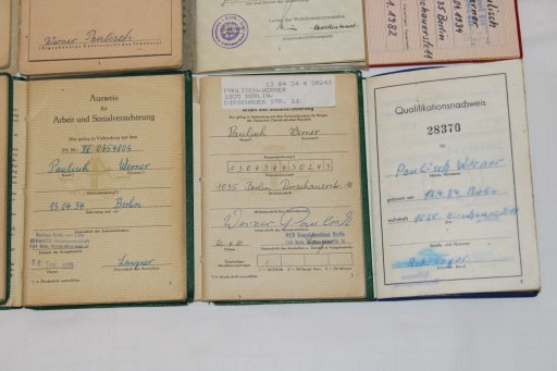 Wehrpass, Ausweis, Arbeitsbuch dokumenty DDR