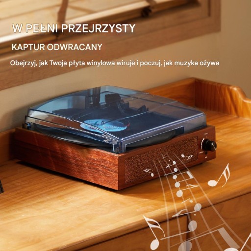Gramofon odtwarzacz płyt winylowych z głósnikami Bluetooth 5W