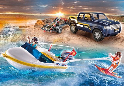 Пикап Playmobil с прицепом Jeep + моторная лодка УНИКАЛЬНЫЙ КОМПЛЕКТ