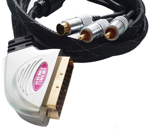 Кабель SCART — мини-4-контактный разъем и 2 разъема RCA SVHS