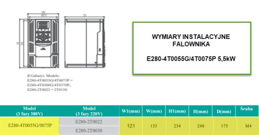 Векторный инвертор 5,5 кВт 3F E280