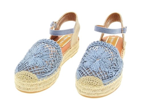 Płaskie Espadryle Ażurowe JEANS r.38