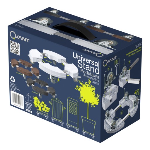 QVANT 3847K круглая база с колесами, коричневый