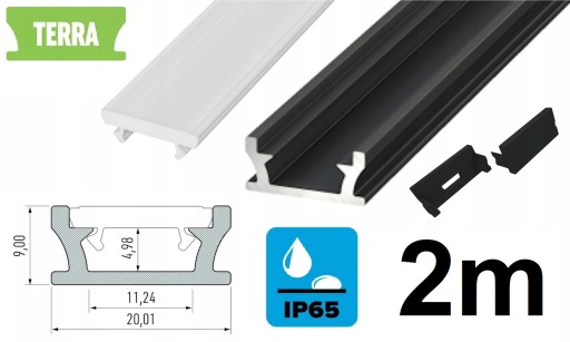 TERRA LED ПРОФИЛЬ ВОДОНЕПРОНИЦАЕМЫЙ IP65 НАРУЖНЫЙ/ВНУТРЕННИЙ КОМПЛЕКТ ДЛЯ ВАННОЙ КОМНАТЫ
