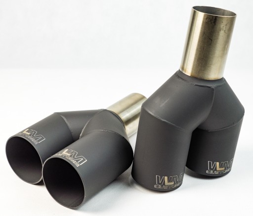 WLM Черный Y-PIPE двойной выхлопной патрубок 2x80 мм