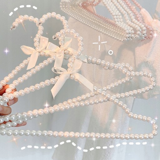3ks Plastik Wieszak Na Ubrania Pearl Bow