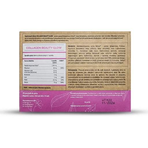 Collagen Beauty Glow Verisol - Коллаген плюс витамин С, медь, питьевой цинк