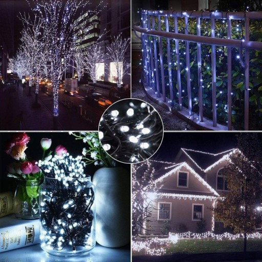 РОЖДЕСТВЕНСКИЕ ОГНИ 100 LED ХОЛОДНЫЙ БЕЛЫЙ ГОРЯЧИЙ + ВСПЫШКА