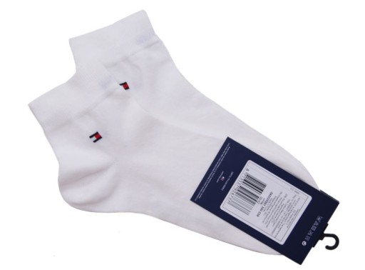 МУЖСКИЕ НОСКИ TOMMY HILFIGER, БЕЛЫЙ ХЛОПОК, 2P, 39-42