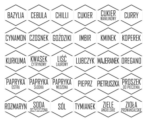НАКЛЕЙКИ для специй ЭТИКЕТКИ для баночек для специй БАНКА 30 шт 4 см.