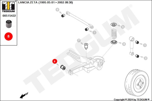 CITROEN FIAT LANCIA PEUGEOT 806 807 EXPERT ВТУЛКА ЗАДНЕЙ БАЛКИ ЛЕВАЯ ПРАВАЯ
