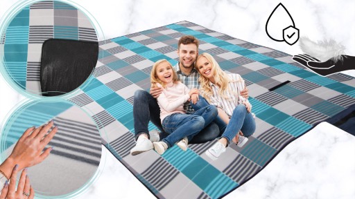 Флисовое одеяло для пикника с утеплителем 200X200 LARGE SOFT DURABLE XL