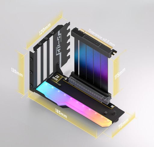 Argb Shirudo ezdiy-fab Riser PCIe 4.0 Вертикальная видеокарта Вертикальная карта