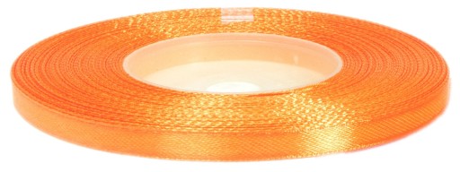 Tasiemka wstążka satynowa 6 mm 32 m - pomarańczowa