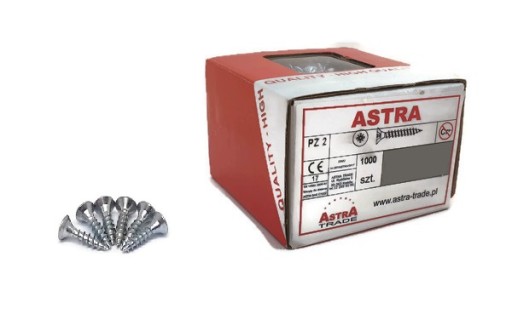 ASTRA МЕБЕЛЬНЫЕ ШУРУРЫ ПО ДЕРЕВО 2,5Х20 100 ШТ.