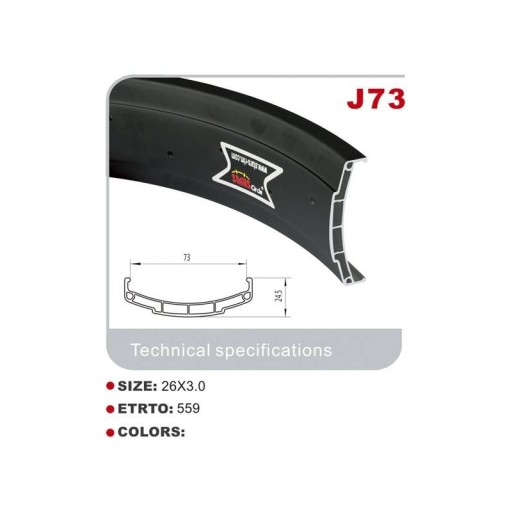 Обод FATBIKE FAT BIKE STARS CIRCLE J73 26 дюймов 81 мм 36 h 1,3 кг