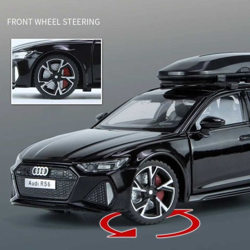 Модель Audi RS6 C8 1:32, открывающиеся двери, светодиодный звук