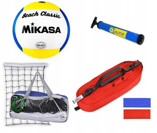 ВОЛЕЙБОЛЬНЫЙ КОМПЛЕКТ Сетка + лески + мяч MIKASA