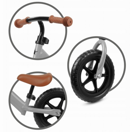 KIDWELL REBEL GREY БАЛАНСОВЫЙ ВЕЛОСИПЕД ЛЕГКИЕ РЕГУЛИРУЕМЫЕ КОЛЕСА 12, 80–120 см