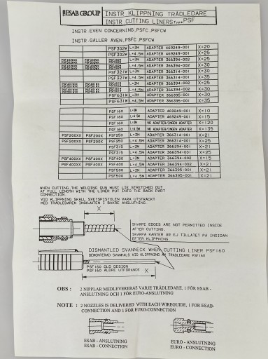 ESAB 366549882 PROWADNIK DRUTU SPIRALA 3m 0,6-0,8